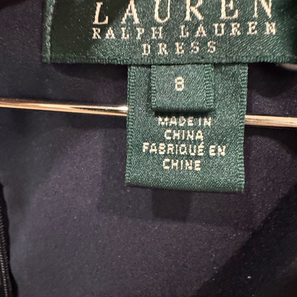 BNWT Lauren Ralph Lauren Satin Surplice Deep Sapphire Dress size 8 $194 - Picture 6 of 10
